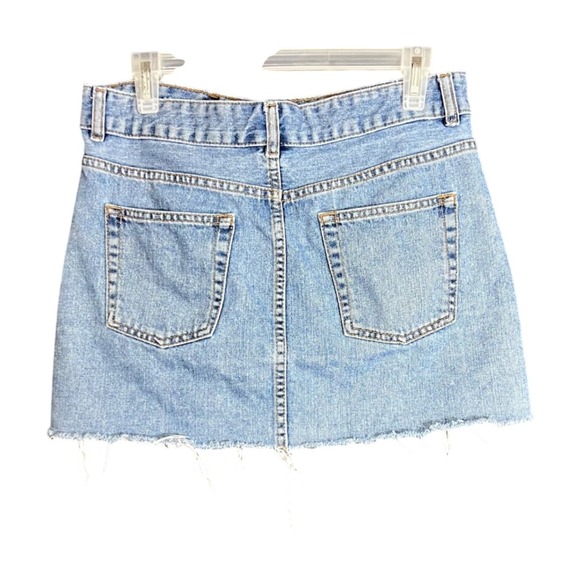 ASOS Womens Size 6 Denim Mini Skirt Blue Jean Raw Hem Casual Summer Festival - Picture 3 of 13